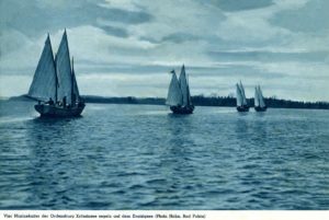 Ordensjunkrzy ćwiczą na jeziorze Drawsko - kotwica może pochodzić z ich łodzi